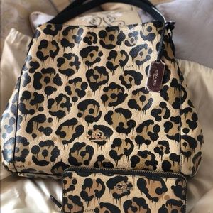 Authentic Leopard Print handbag and wallet